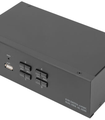 DIGITUS KVM-switch, 4-poorts, Dual-display, 4K, HDMI