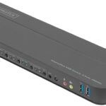 DIGITUS KVM-Switch, 4-Port, 4K60Hz, 4x DP in, 1x DP/HDMI out