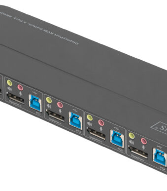 DIGITUS KVM-Switch, 4-Port, 4K60Hz, 4x DP in, 1x DP/HDMI out