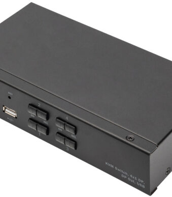 DIGITUS Desktop KVM Switch, 4x1, zwart
