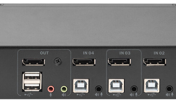 DIGITUS Desktop KVM Switch, 4x1, zwart