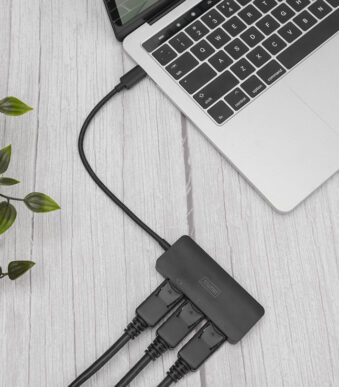 DIGITUS MST Video Hub, 3 poorts, USB-C - 3x displayPort