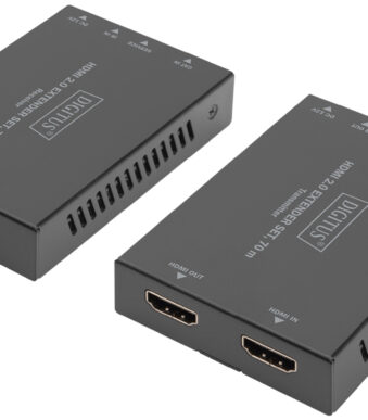 DIGITUS HDMI Extender set, 4K/60Hz, 70 m, zwart