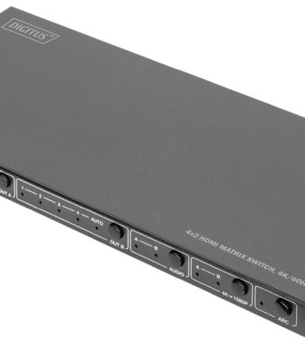 DIGITUS 4x2 HDMI Matrix Switch, 4K/60Hz, zwart