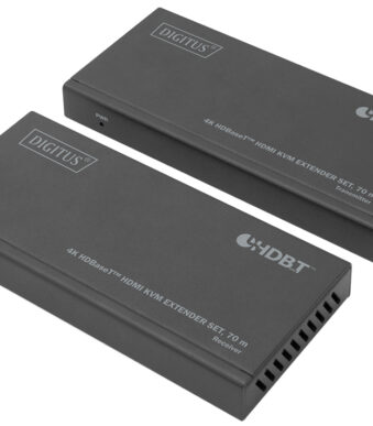 DIGITUS 4K HDBaseT HDMI KVM Extender set, 70 m, zwart