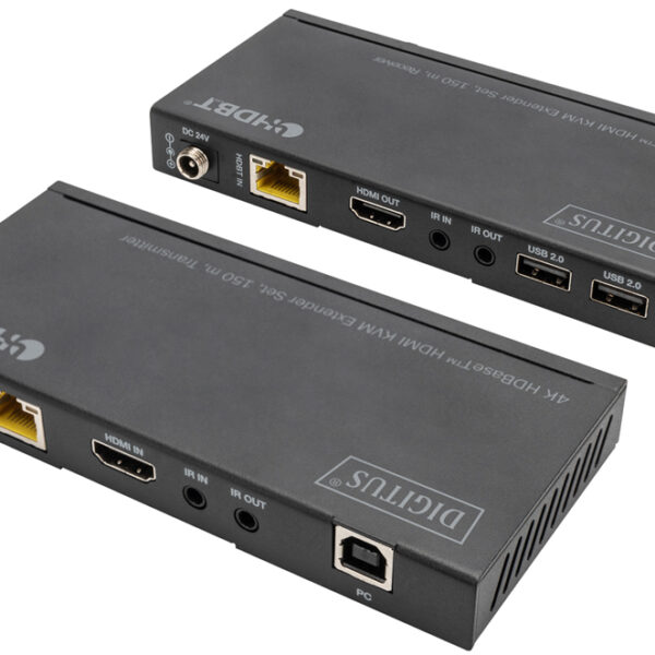 DIGITUS 4K HDBaseT HDMI KVM extender set, 150 m