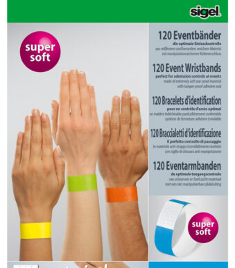 sigel evenementenbandjes ´Super Soft´, scheurvast, neon blauw
