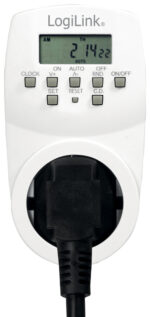 LogiLink digitale tijdschakelklok, IP20, wit
