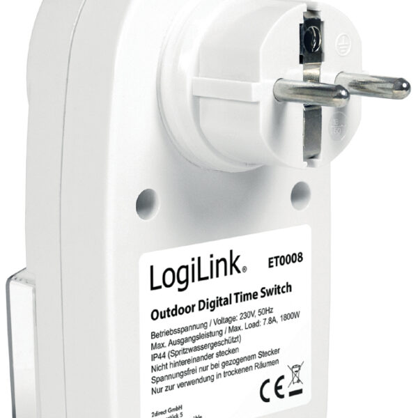 LogiLink digitale tijdschakelklok Outdoor, IP44, wit
