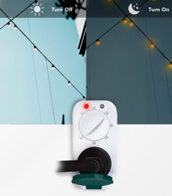 LogiLink mechanische schakelklok met schemersensor, IP44