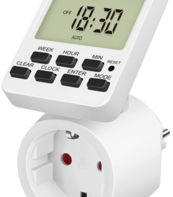 LogiLink digitale schakelklok, display 180 graden draaibaar, wit