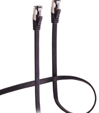 FLEXLINE platte patchkabel Cat. 8.1, U/FTP, flexibel, zwart, 0,25 m