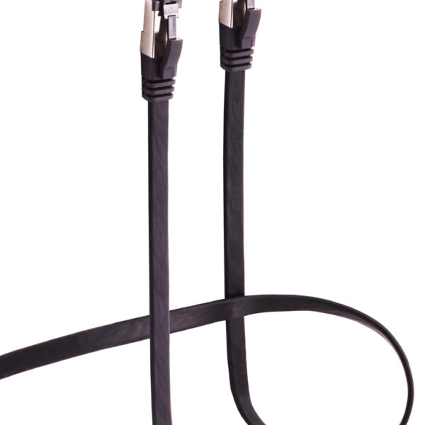 FLEXLINE platte patchkabel Cat. 8.1, U/FTP, flexibel, zwart, 0,25 m