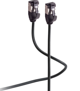 FLEXLINE patchkabel Cat. 8.1, U/FTP, extra dun, zwart, 0,25 m