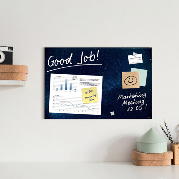 sigel glas-magneetbord Artverum Design Galaxy, (B)600 mm