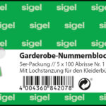 sigel nummerblock ´garderobe´, 1-500, (B)105 x (H)50 mm
