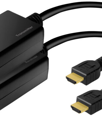 LogiLink HDMI Extender set via LAN, Pigtail, 30 m, zwart