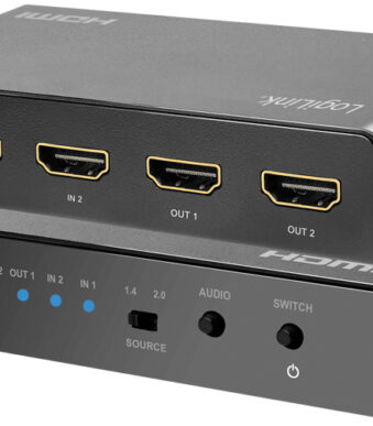 LogiLink 4K/60 Hz HDMI-Switch, 2x 2-voudig, bidirect, zwart