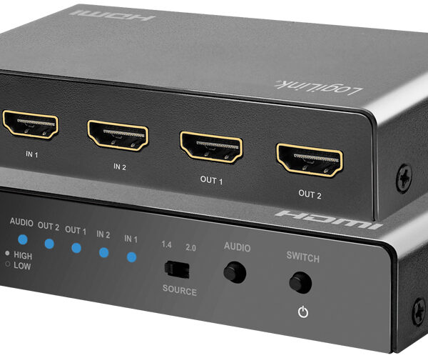 LogiLink 4K/60 Hz HDMI-Switch, 2x 2-voudig, bidirect, zwart