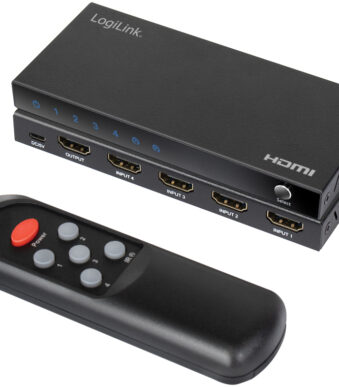 LogiLink 4K/60 Hz HDMI Switch, 4-voudig, zwart