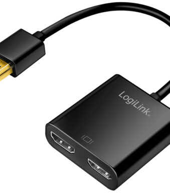 LogiLink 4K/60 Hz HDMI Splitter, Downscaler, EDID, 2-voudig, zwart