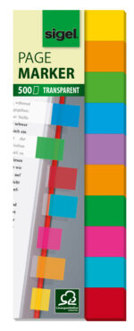 sigel kleefstrips folie Multicolor, 44 x 12,5 mm, 500 vel