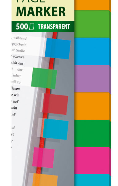 sigel kleefstrips folie Multicolor, 44 x 12,5 mm, 500 vel