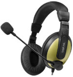 LogiLink Headset High Quality, met gevoerde oorkappen, zwart/goud