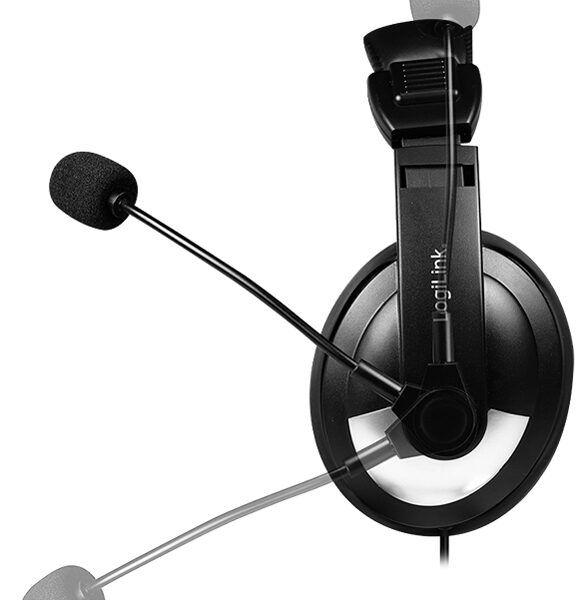 LogiLink Stereo-Headset met besturingseenheid , 1x USB-A, zwart