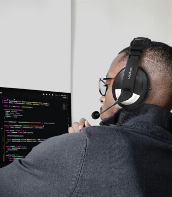 LogiLink Stereo-Headset met besturingseenheid , 1x USB-A, zwart