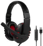 LogiLink USB-Headset High Quality, met microfoon, zwart/rood