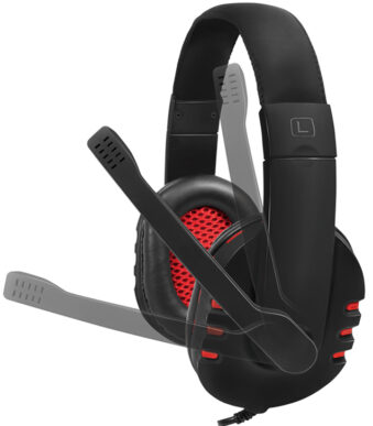 LogiLink USB-Headset High Quality, met microfoon, zwart/rood