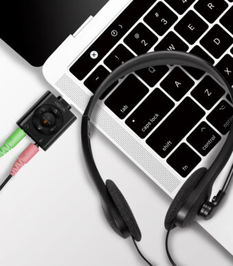 LogiLink stereo headset, met microfoon, zwart