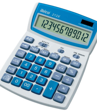 ibico desktop rekenmachine 212X, 12-cijferig LCD-display