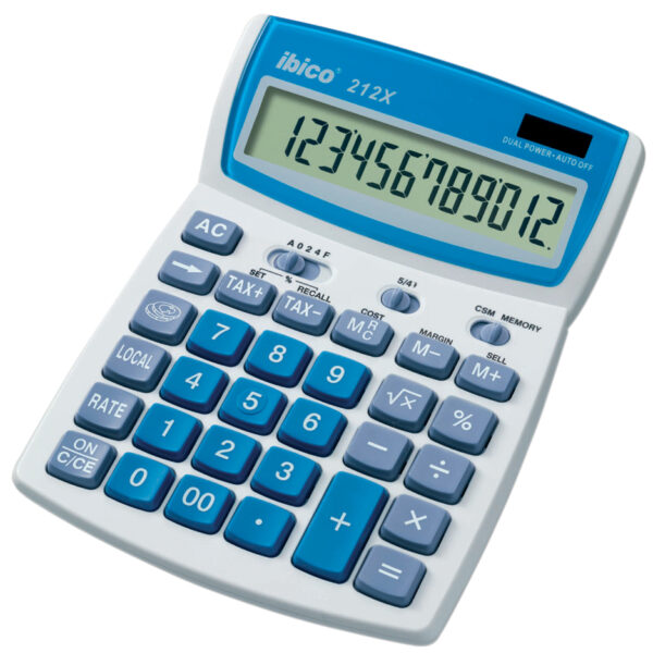 ibico desktop rekenmachine 212X, 12-cijferig LCD-display
