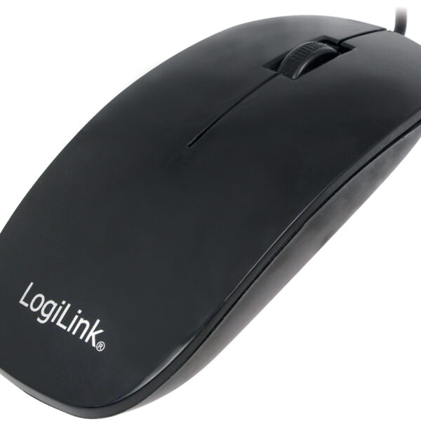 LogiLink Optische muis, vlak, met kabel, zwart