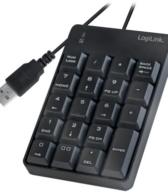LogiLink USB numeriek blok, kabelgebonden, 19 toetsen, zwart