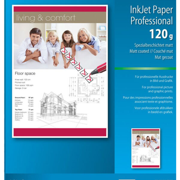 sigel inkjet-papier, DIN A4, 120 g/m2, hoogwit, mat, 50 vel