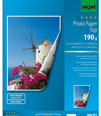 sigel inkjet-fotopapier Top, A4, 2-zijdig hoogglanzend, 190 g/m2, 20 vel