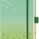 sigel notitieboek Jolie Beauty 'Butterfly Confetti Lime', 174 pagina's, 135 x 203 mm