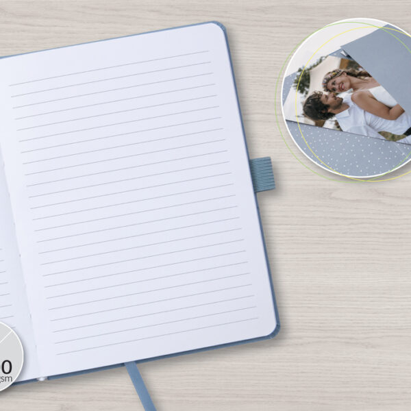 sigel notitieboek Jolie Feel, textiel, DIN A5, gelinieerd, blauw