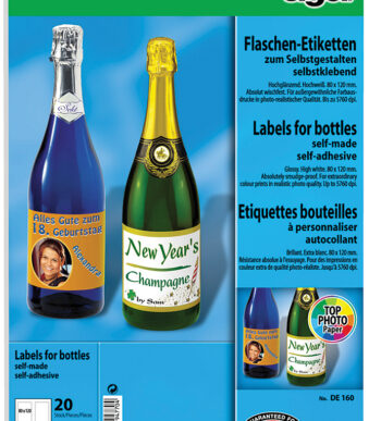 sigel inkjet fles-etiketten, 80 x 120 mm, 85 g/m2