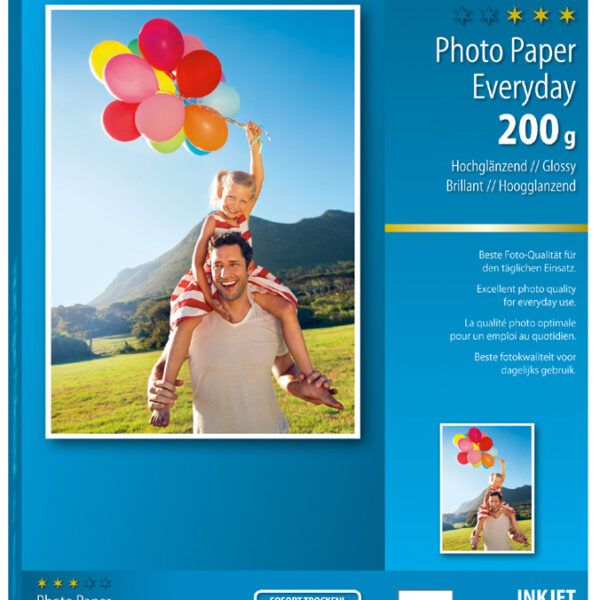 sigel inkjet-fotopapier Everyday, A4, hoogglanzend, 200 g/m2, 100 vel