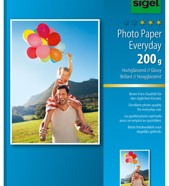 sigel inkjet-fotopapier Everyday, 10 x 15 cm, 200 g/m2, wit, 72 vel