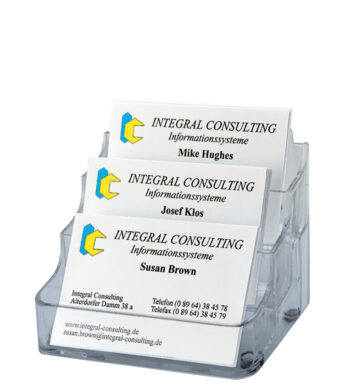 sigel visitekaarthouder 3-vaks glashelder