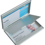 sigel visitekaart-etui 'Twin', aluminium, zilver, mat
