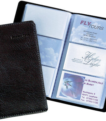 sigel visitekaartmap 120-kaarts 90x58mm zwart