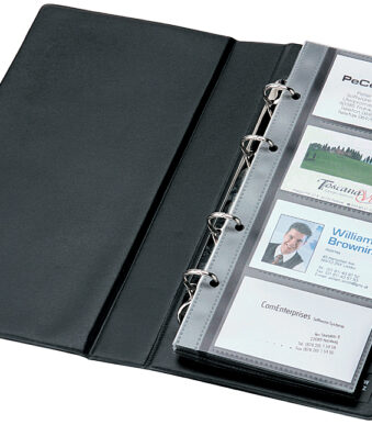 sigel visitekaart-ringband, zwart, mat, eenrijig