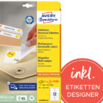 AVERY universele etiketten, 99,1 x 42,3 mm, wit, 30 vel, verwijderbaar