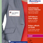 AVERY naametiketten / badge etiketten, 80 x 50 mm, rode rand